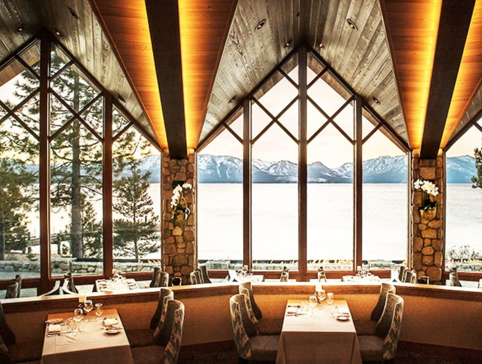 Edgewood Tahoe Resort's South Lake Tahoe restaurant with a perfect view of Lake Tahoe