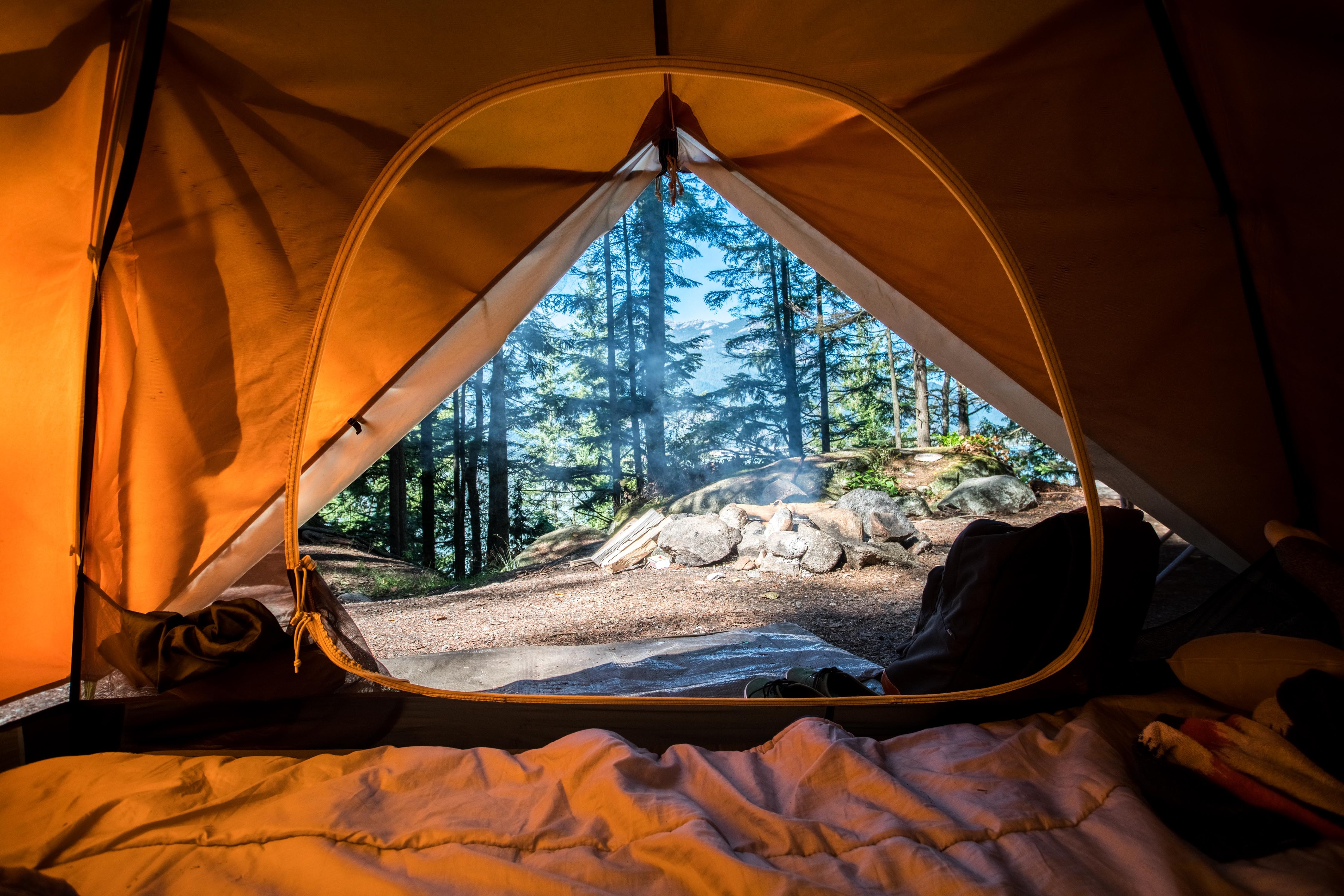 Camping by the lake lake tahoe