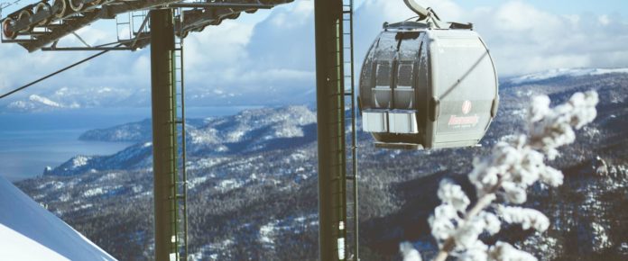 Heavenly Gondola with Lake Tahoe in the background