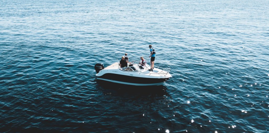 Group of People on a Boat Rental in Lake Tahoe