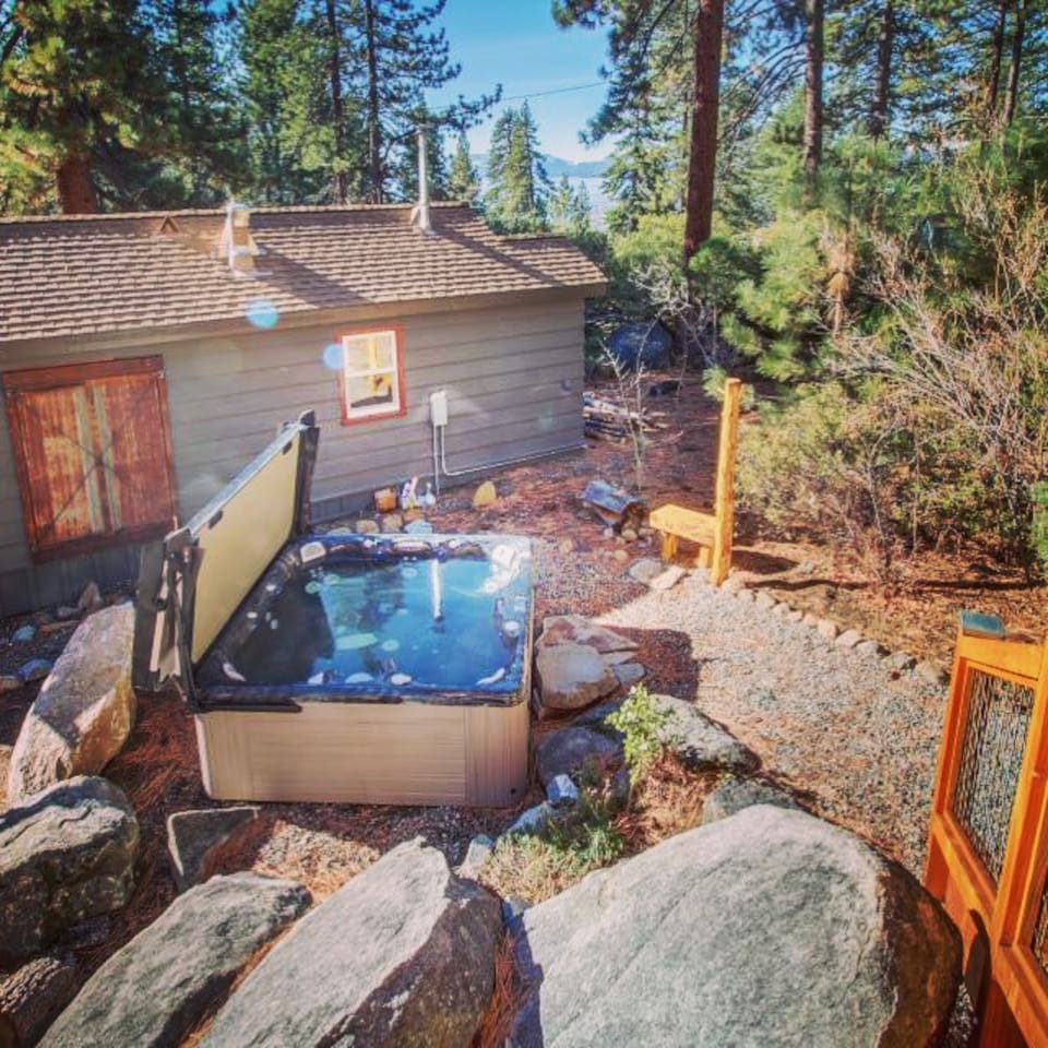 Hot Tub at a two-person cabin rental in Lake Tahoe
