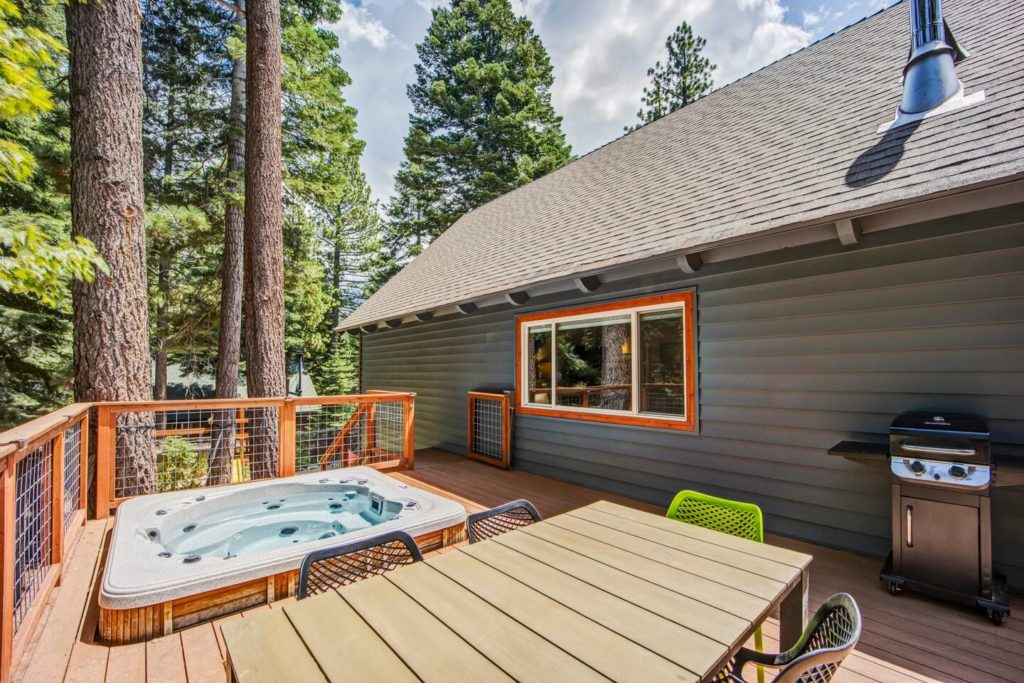 Hot Tub at a South Lake Tahoe cabin rental