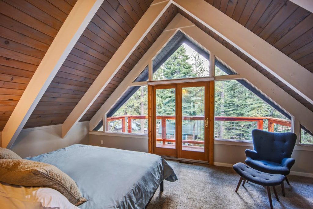 Comfortable bed at a South Lake Tahoe airbnb