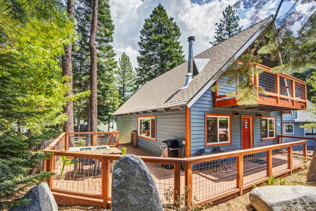 Huge wraparound deck in South Lake Tahoe cabin rental