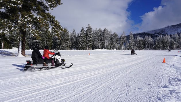 Circular Snowmobile track near stateline lake tahoe