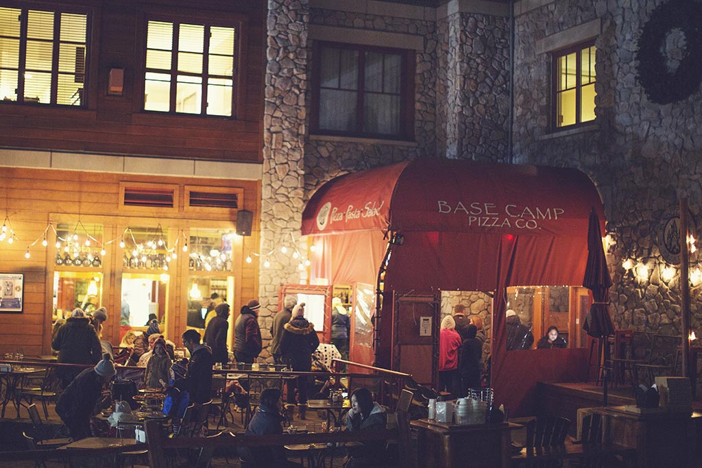 Exterior of Basecamp Pizza in South Lake Tahoe's Heavenly Village
