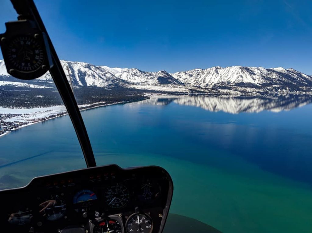 Amazing view of Lake Tahoe from the sky