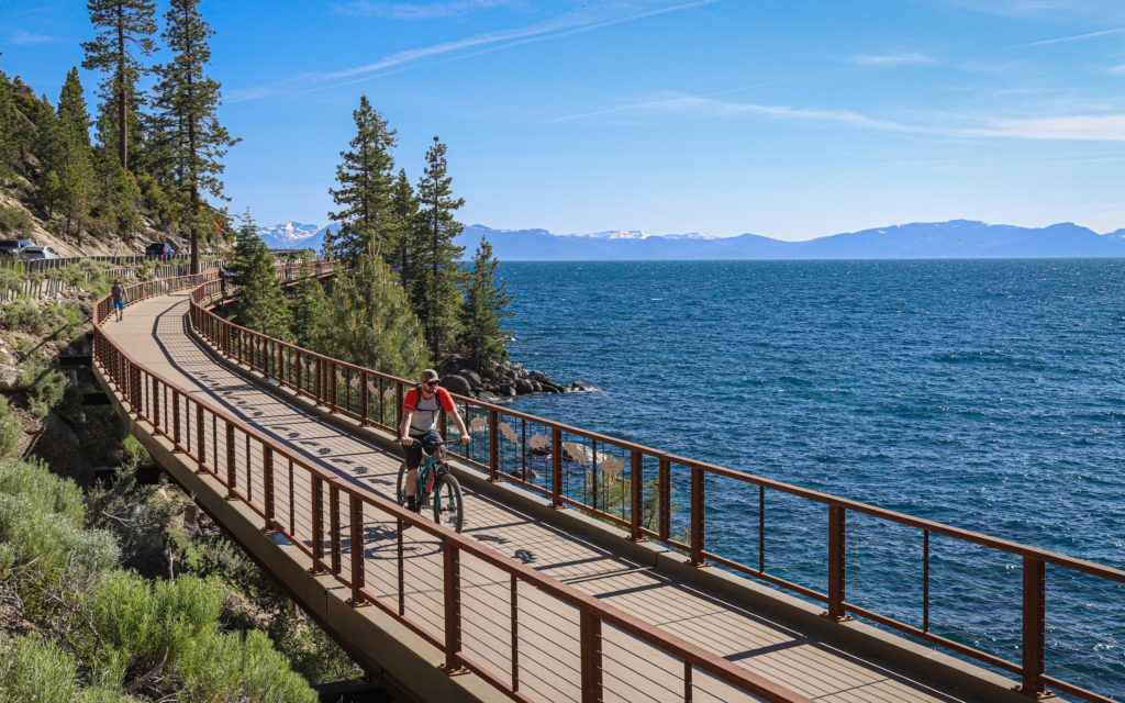 Tahoe East Shore Trail along the lake