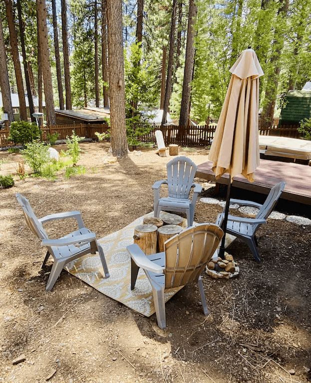 Backyard at north lake tahoe cabin