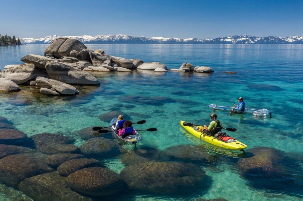 Clearly Tahoe Kayak Tour in springtime