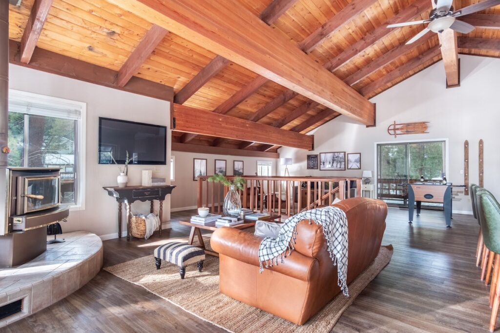 Comfortable Living Room In Cozy Lake Tahoe Cabin